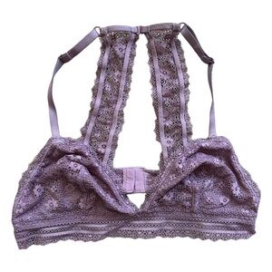 Victoria's Secret Lavender Purple Floral Lace Bralette Size Large